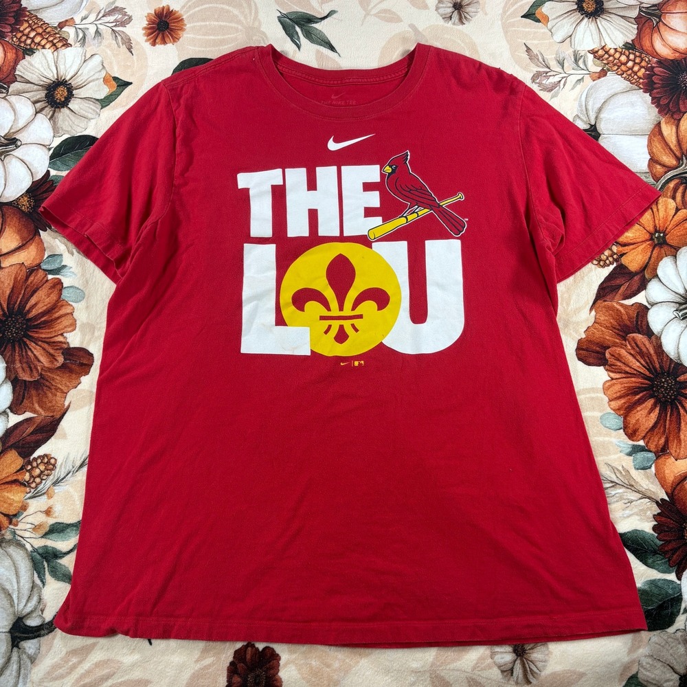 Nike St. Louis Cardinals The Lou T-Shirt Mens Size Large Red MLB Graphic Tee